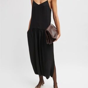 Tibi Black Acetate Strappy Jalousie Dress